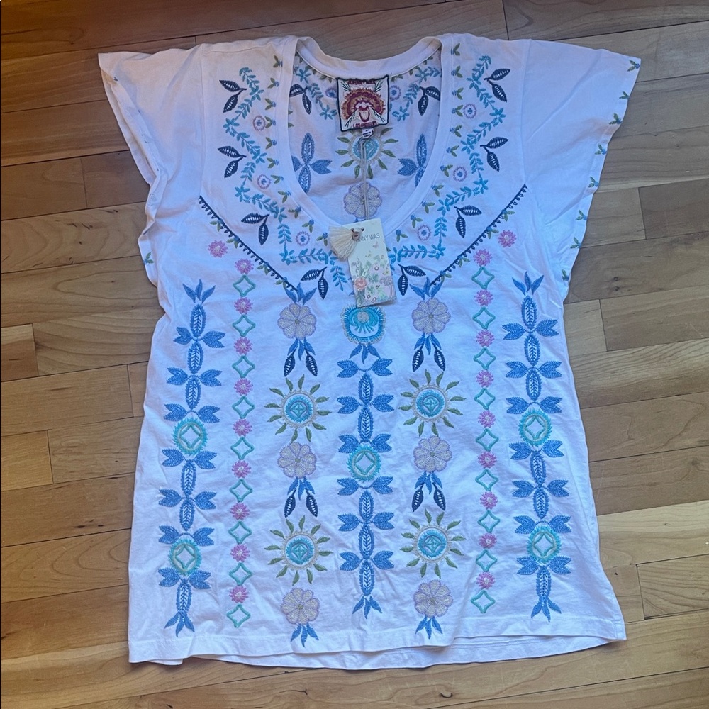 Johnny Was Oriel Flutter Sleeve Top